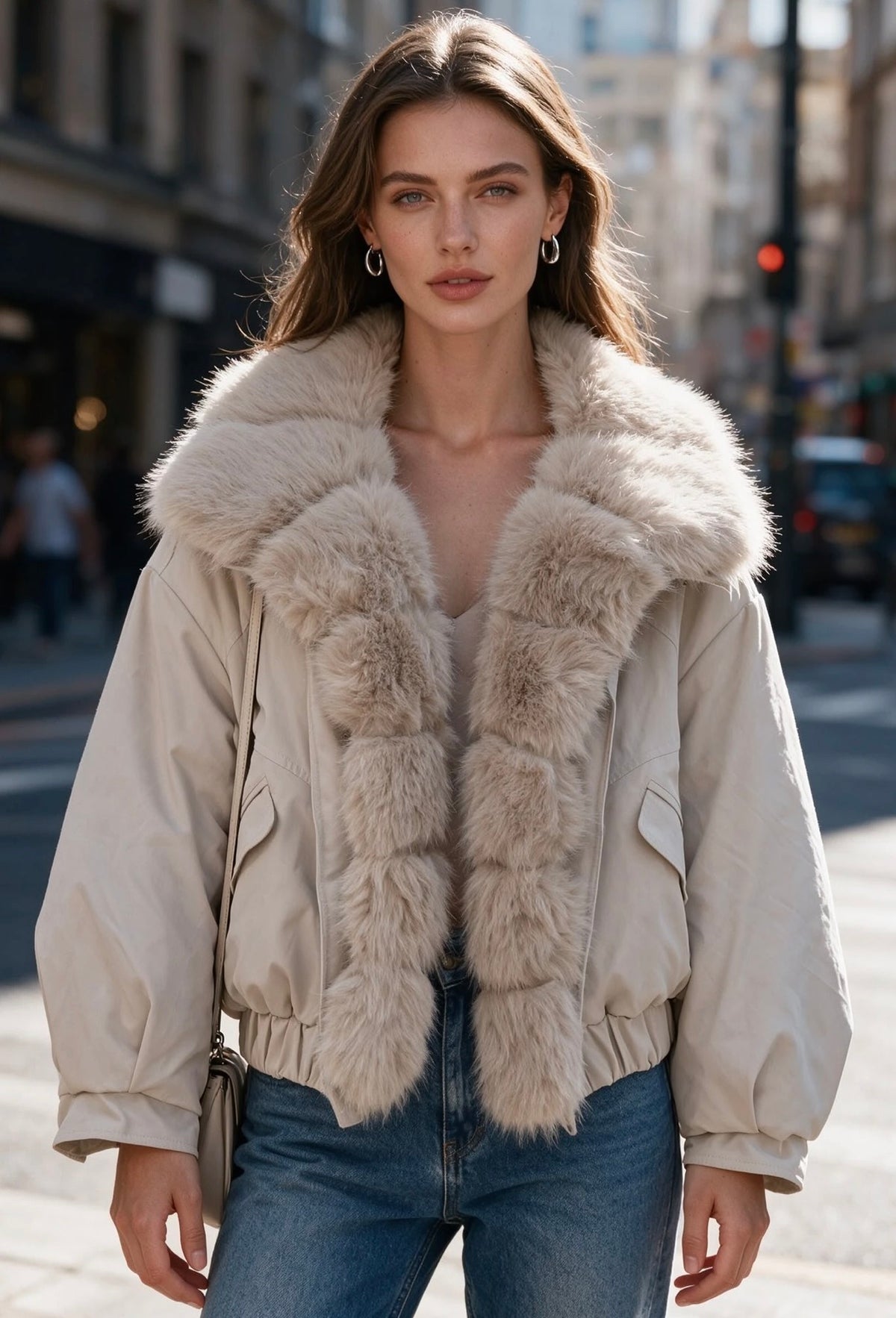 Faux Fur Collar Puffer Jacket